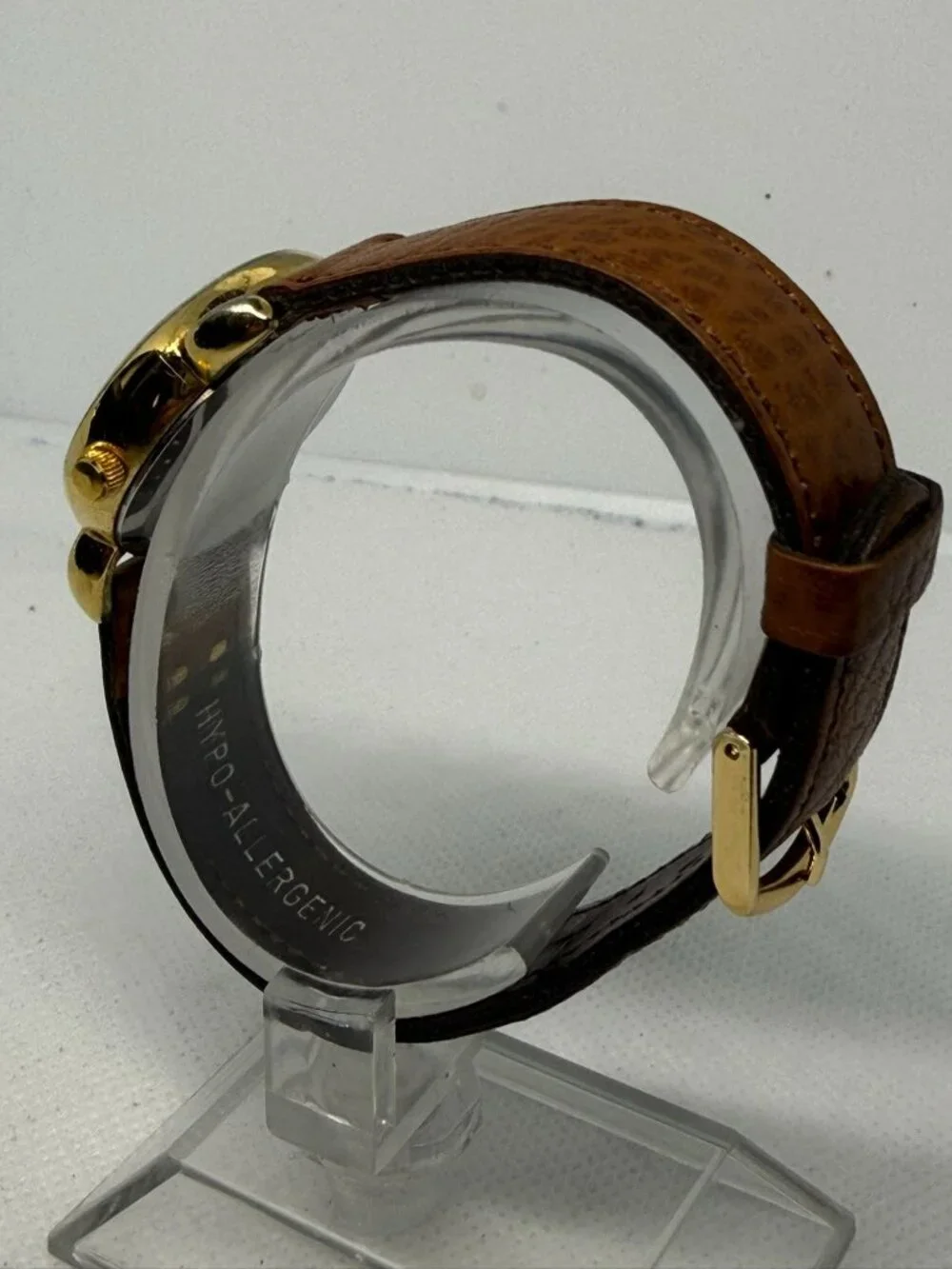 Black Hills 12k Gold Leaf accents Women's Quartz Gold-Tone Brown Leather Watch - Picture 4 of 10